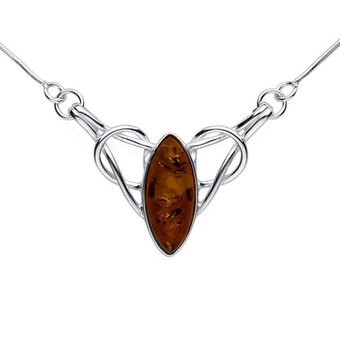 Amber Celtic Knot Necklace