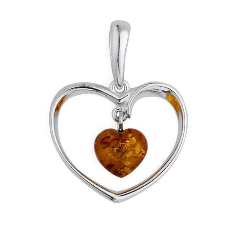 Amber Heart Pendant from the Pendants collection at Argenteus Jewellery