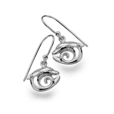 Dolphin Playing Drop Earrings from the Earrings collection at Argenteus Jewellery