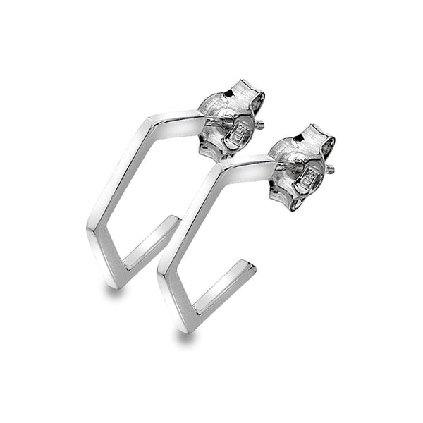 Pentagon Stud Hoop Earrings from the Earrings collection at Argenteus Jewellery