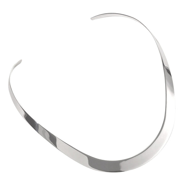 Tapered Flat Torc Necklace from the Necklaces collection at Argenteus Jewellery