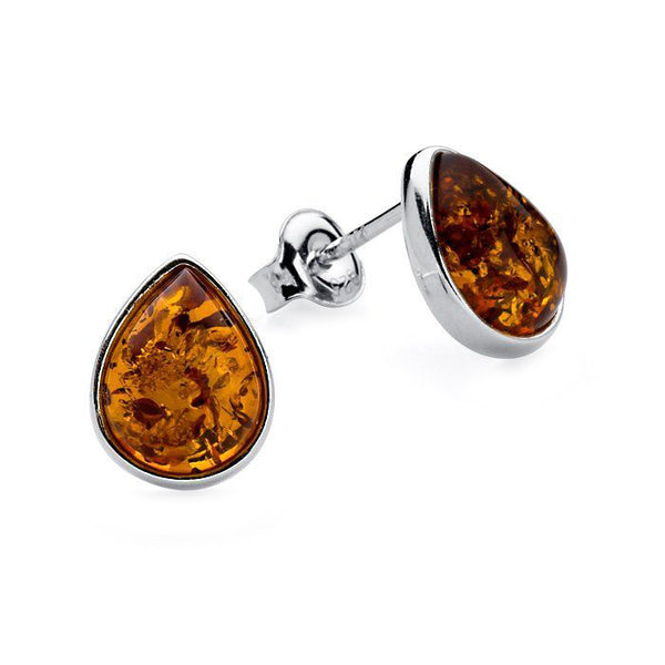 Amber Teardrop Stud Earrings from the Earrings collection at Argenteus Jewellery