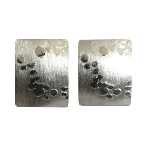 Hazel Davison - Bubbles Medium Rectangle Stud Earrings from the Earrings collection at Argenteus Jewellery