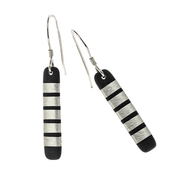 Tracey Birchwood - 25mm Drop Wide Band Earrings from the Earrings collection at Argenteus Jewellery