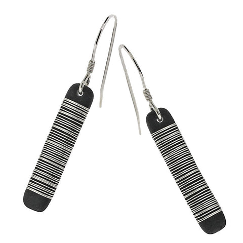 Tracey Birchwood - 25mm Drop Random Band Earrings from the Earrings collection at Argenteus Jewellery