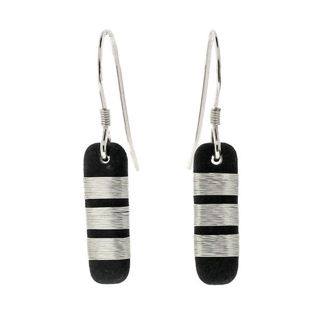 Tracey Birchwood - 18mm Drop Wide Bands Earrings from the Earrings collection at Argenteus Jewellery
