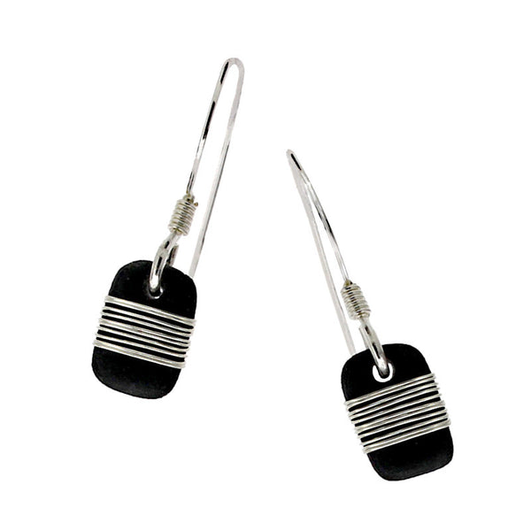 Tracey Birchwood - 9mm Drop Random Band Earrings from the Earrings collection at Argenteus Jewellery