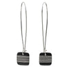 Tracey Birchwood - Square Drop Random Band Long Earrings from the Earrings collection at Argenteus Jewellery