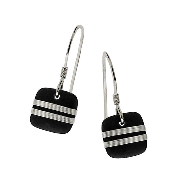 Tracey Birchwood - Square Two Band Earrings from the Earrings collection at Argenteus Jewellery