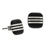 Tracey Birchwood - 9mm Square Fine Bands Stud Earrings from the Earrings collection at Argenteus Jewellery