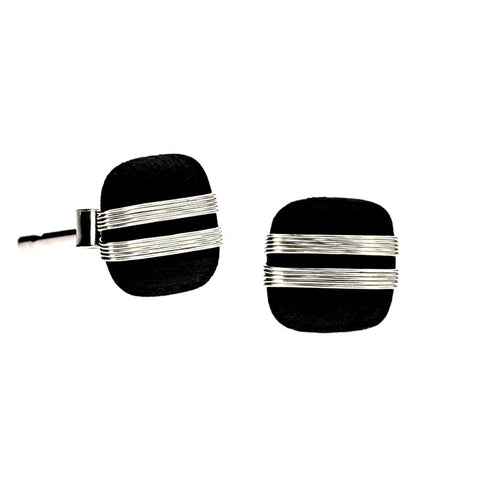 Tracey Birchwood - 7mm Square Medium Bands Stud Earrings from the Earrings collection at Argenteus Jewellery