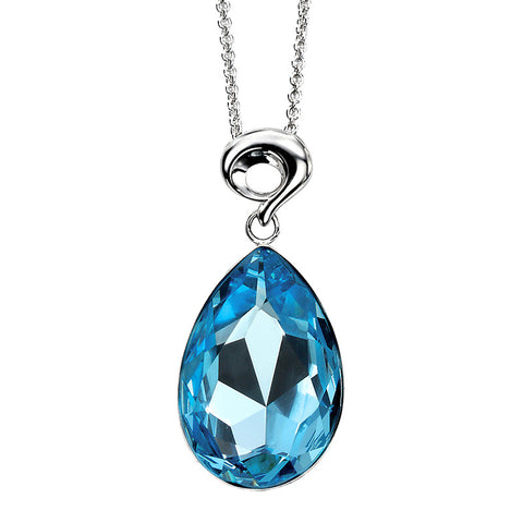 Blue Swarovski Teardrop Necklet from the Necklaces collection at Argenteus Jewellery