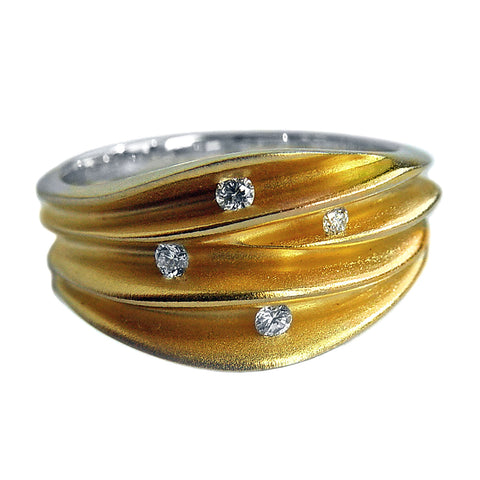 Paul Finch - Diamond Studded Sculpture Ring from the Rings collection at Argenteus Jewellery