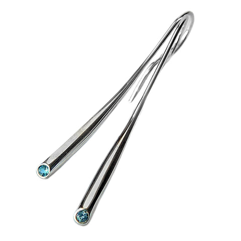 Paul Finch - Blue Topaz 54mm Tapered Drop Earrings from the Earrings collection at Argenteus Jewellery