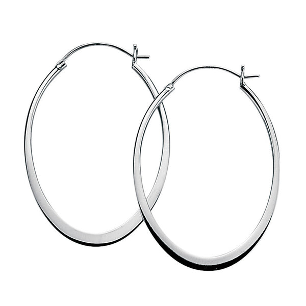 45mm x 33m Flat Oval Hoop Earrings from the Earrings collection at Argenteus Jewellery