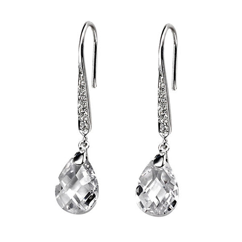 White Cubic Zirconia Teardrop Earrings from the Earrings collection at Argenteus Jewellery