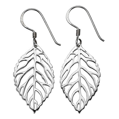 Open Leaf Drop Earrings from the Earrings collection at Argenteus Jewellery