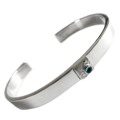 Hazel Davison - Blue Topaz Torc Cuff Bangle from the Bangles collection at Argenteus Jewellery
