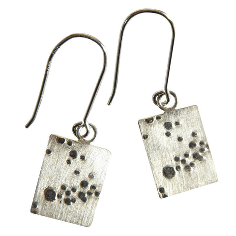 Hazel Davison - Bubbles Rectangle Drop Earrings from the Earrings collection at Argenteus Jewellery
