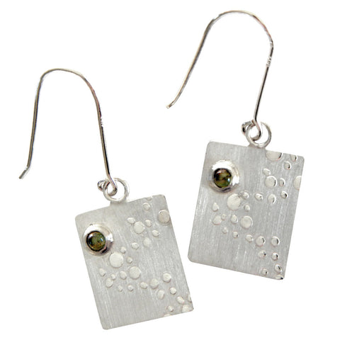 Hazel Davison - Bubbles and Peridot Stone Drop Earrings