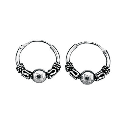 Balinese Pattern Tiny Hoop Earrings from the Earrings collection at Argenteus Jewellery