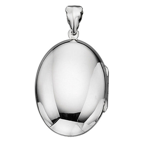 Sterling Silver Large Plain Polished Oval Locket from the Pendants collection at Argenteus Jewellery
